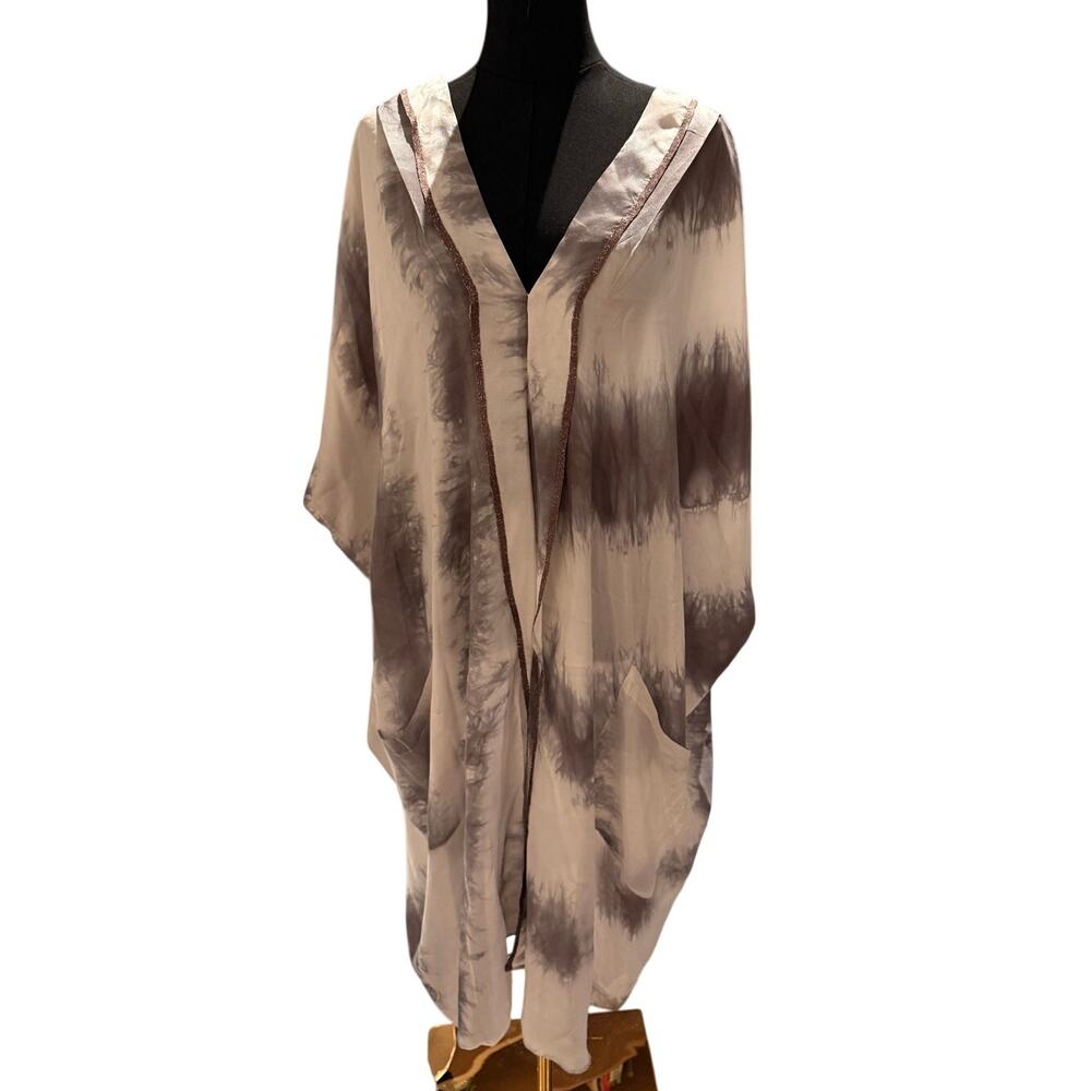DAY Birger et Mikkelsen 100% Silk Tie-Dye Kaftan in Gray One Size - NWT